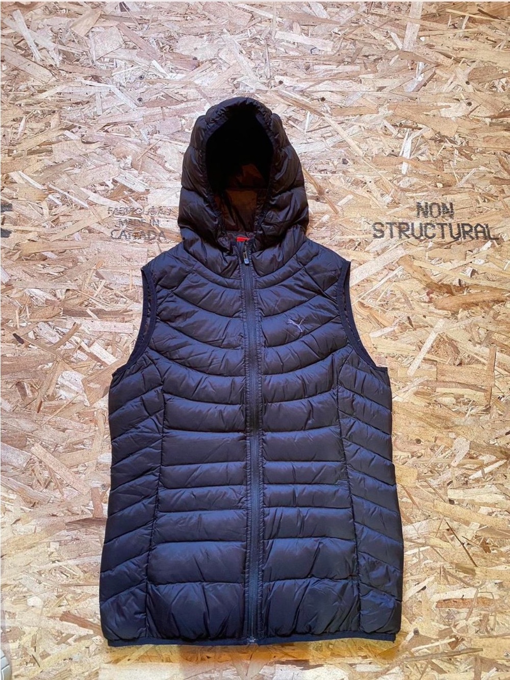Puma Black Quilted Hooded Puffer Vest - Women
